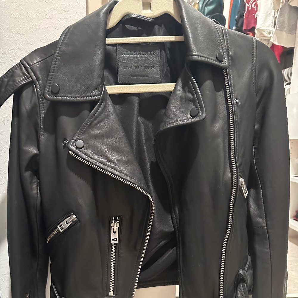 All saints leather jacket